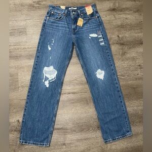 Levi's Blue Straight Leg Jeans for Women